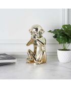 Statue Singe dorée - 17x15x28 cm