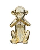 Statue Singe dorée - 17x15x28 cm