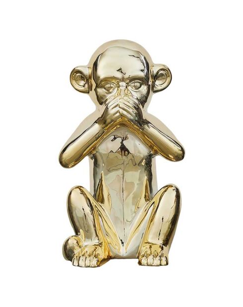 Statue Singe dorée - 17x15x28 cm
