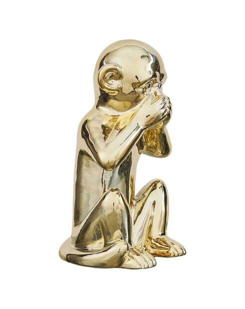 Statue Singe dorée - 17x15x28 cm