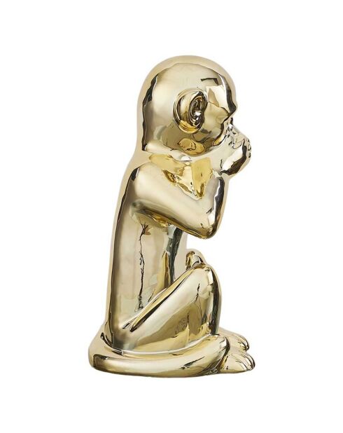 Statue Singe dorée - 17x15x28 cm