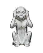 Statue Singe argentée - 17x15x28 cm