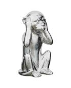 Statue Singe argentée - 17x15x28 cm