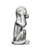 Statue Singe argentée - 17x15x28 cm