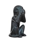 Statue Singe noire - 17x15x29.5 cm