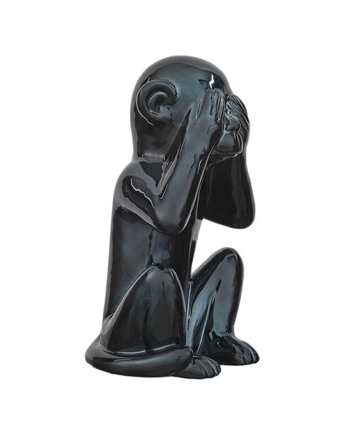 Statue Singe noire - 17x15x29.5 cm