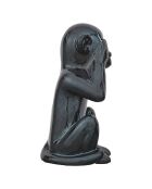 Statue Singe noire - 17x15x29.5 cm