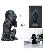 Statue Singe noire - 17x15x29.5 cm