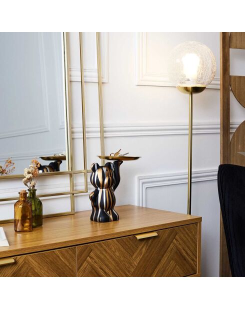 Statue déco vide-poche doré/argenté/noir - 23x15x19 cm