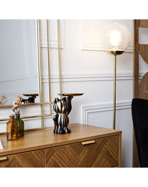 Statue déco vide-poche doré/argenté/noir - 23x15x19 cm