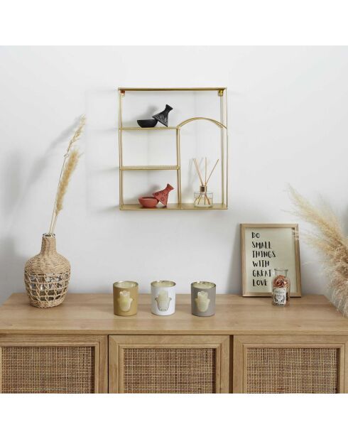 Etagère déco martelée Alia dorée - 40x12x45 cm