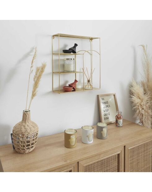 Etagère déco martelée Alia dorée - 40x12x45 cm