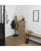Meuble à chaussures 3 portes Klaus marron - 60x24x113 cm