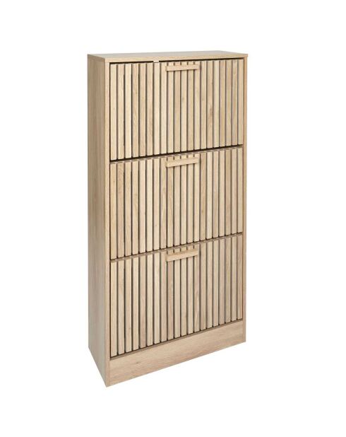 Meuble à chaussures 3 portes Klaus marron - 60x24x113 cm