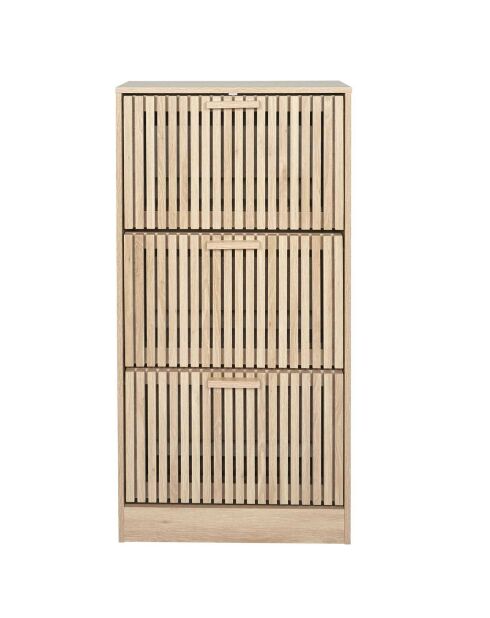 Meuble à chaussures 3 portes Klaus marron - 60x24x113 cm