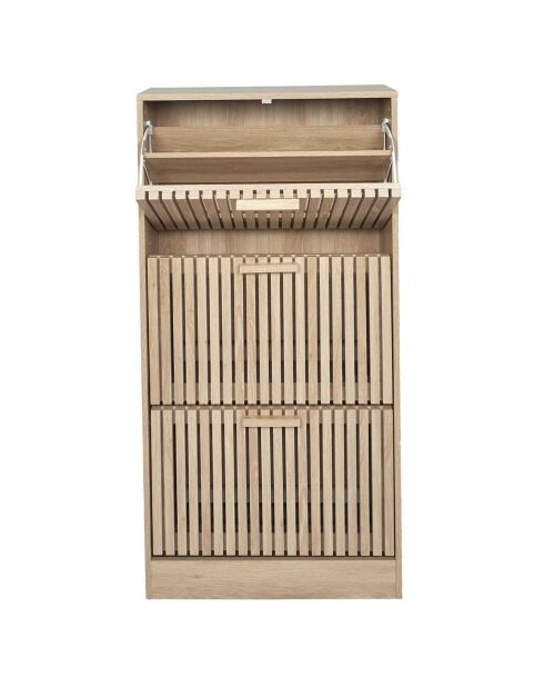 Meuble à chaussures 3 portes Klaus marron - 60x24x113 cm