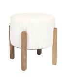 Tabouret côtelé Scott beige/marron - 35.5x35x35 cm