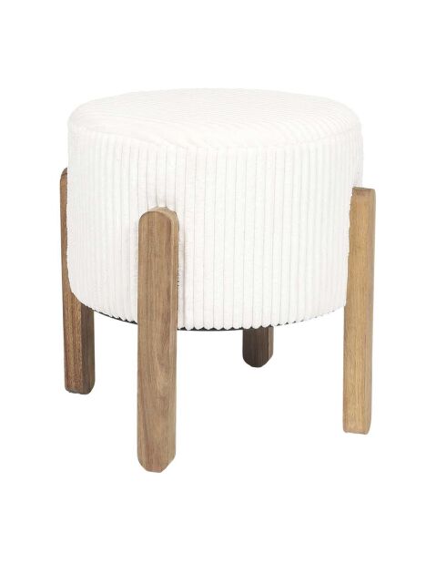 Tabouret côtelé Scott beige/marron - 35.5x35x35 cm
