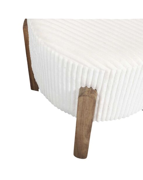 Tabouret côtelé Scott beige/marron - 35.5x35x35 cm