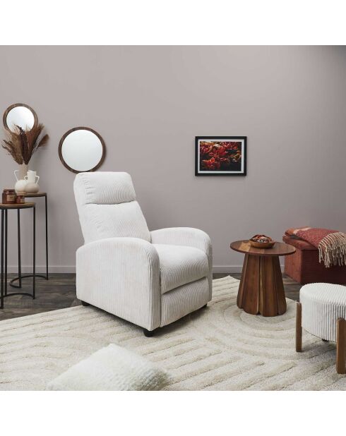 Fauteuil Dream côtelé Scott beige - 69x95x100 cm