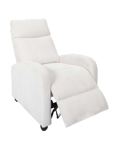 Fauteuil Dream côtelé Scott beige - 69x95x100 cm