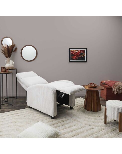 Fauteuil Dream côtelé Scott beige - 69x95x100 cm