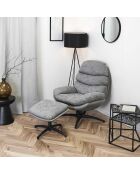 Fauteuil William gris/noir - 78x90x99 cm