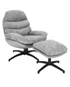 Fauteuil William gris/noir - 78x90x99 cm