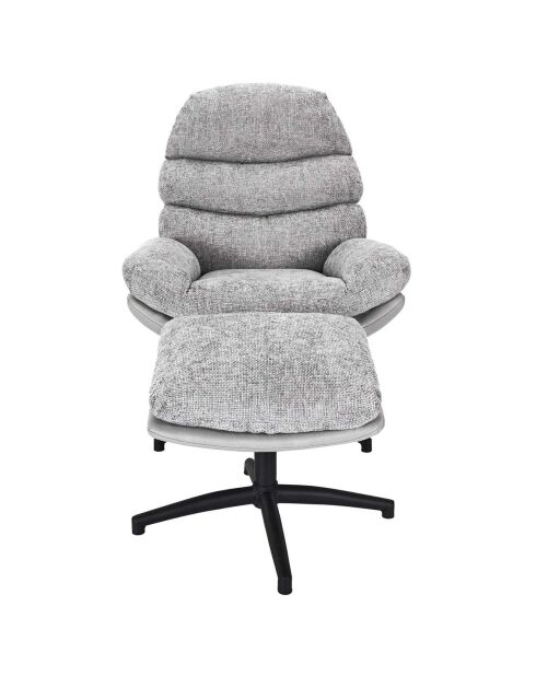 Fauteuil William gris/noir - 78x90x99 cm
