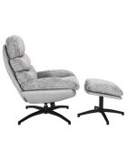 Fauteuil William gris/noir - 78x90x99 cm