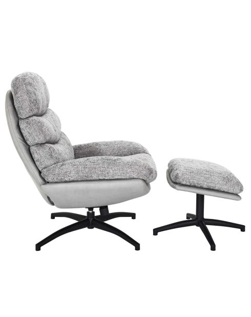 Fauteuil William gris/noir - 78x90x99 cm