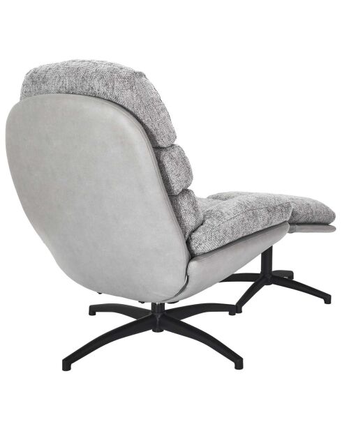 Fauteuil William gris/noir - 78x90x99 cm