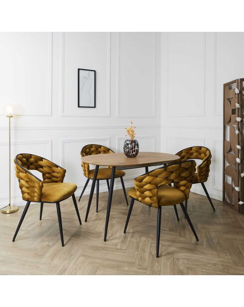 2 Fauteuils Sawyer jaune/noir - 62x54x83 cm
