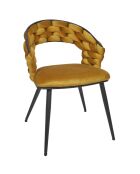 2 Fauteuils Sawyer jaune/noir - 62x54x83 cm