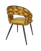 2 Fauteuils Sawyer jaune/noir - 62x54x83 cm