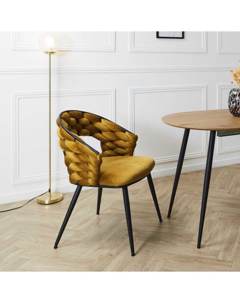 2 Fauteuils Sawyer jaune/noir - 62x54x83 cm
