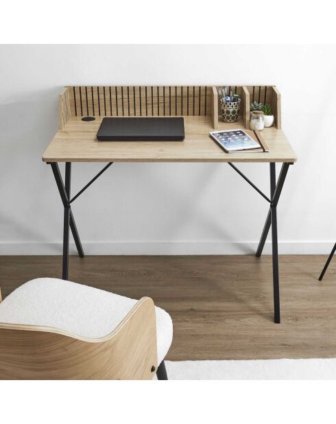 Bureau Klaus marron/noir - 90x50x84.5 cm