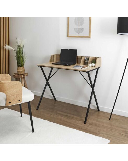 Bureau Klaus marron/noir - 90x50x84.5 cm