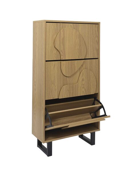 Meuble à chaussures Calypso marron/noir - 60x24x115 cm