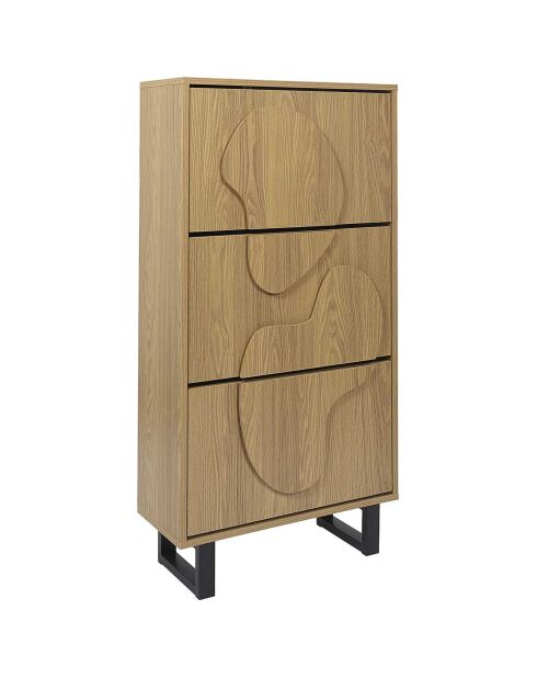 Meuble à chaussures Calypso marron/noir - 60x24x115 cm