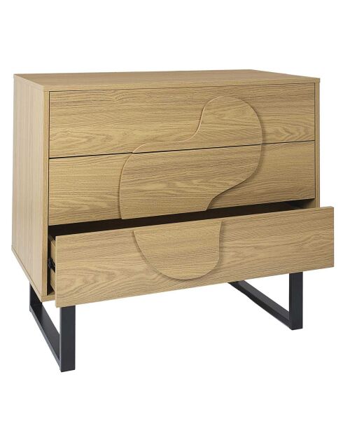 Commode Calypso marron/noir - 90x49x79 cm