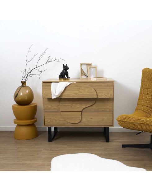 Commode Calypso marron/noir - 90x49x79 cm