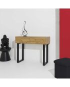 Console Calypso marron/noir - 100x35x80 cm