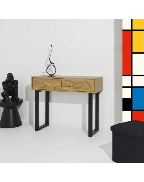 Console Calypso marron/noir - 100x35x80 cm