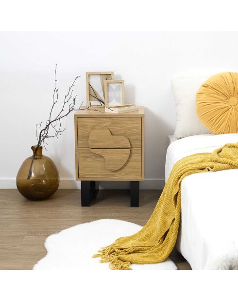 Chevet Calypso marron/noir - 40x35x55 cm