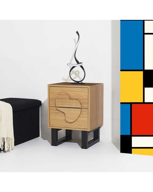 Chevet Calypso marron/noir - 40x35x55 cm