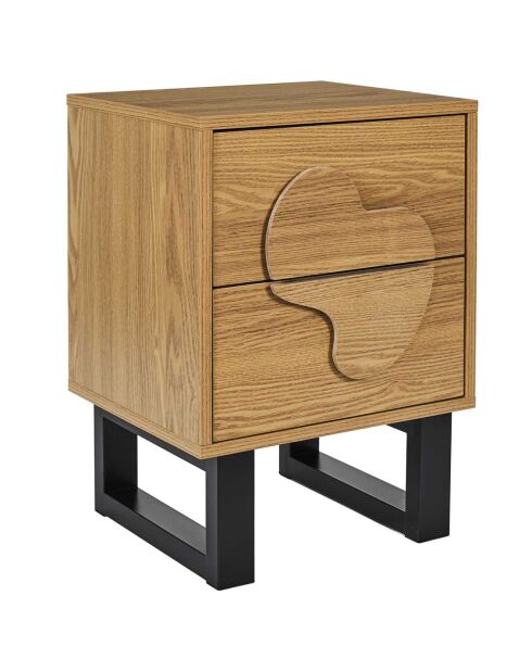 Chevet Calypso marron/noir - 40x35x55 cm