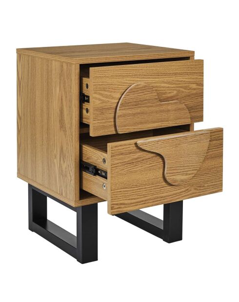 Chevet Calypso marron/noir - 40x35x55 cm