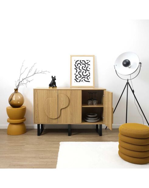 Buffet Calypso marron/noir - 120x40x79 cm