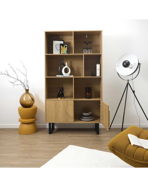 Bibliothèque Calypso marron/noir - 100x35x180 cm